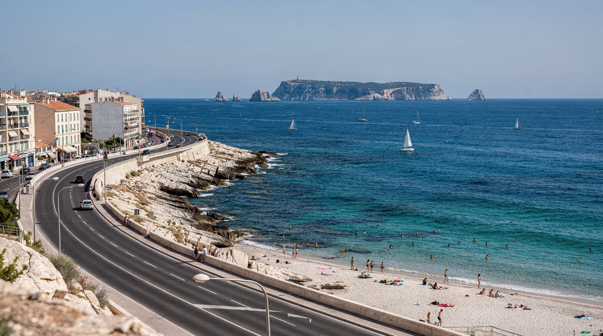 La Corniche y las playas del Prado, Marsella, Provence