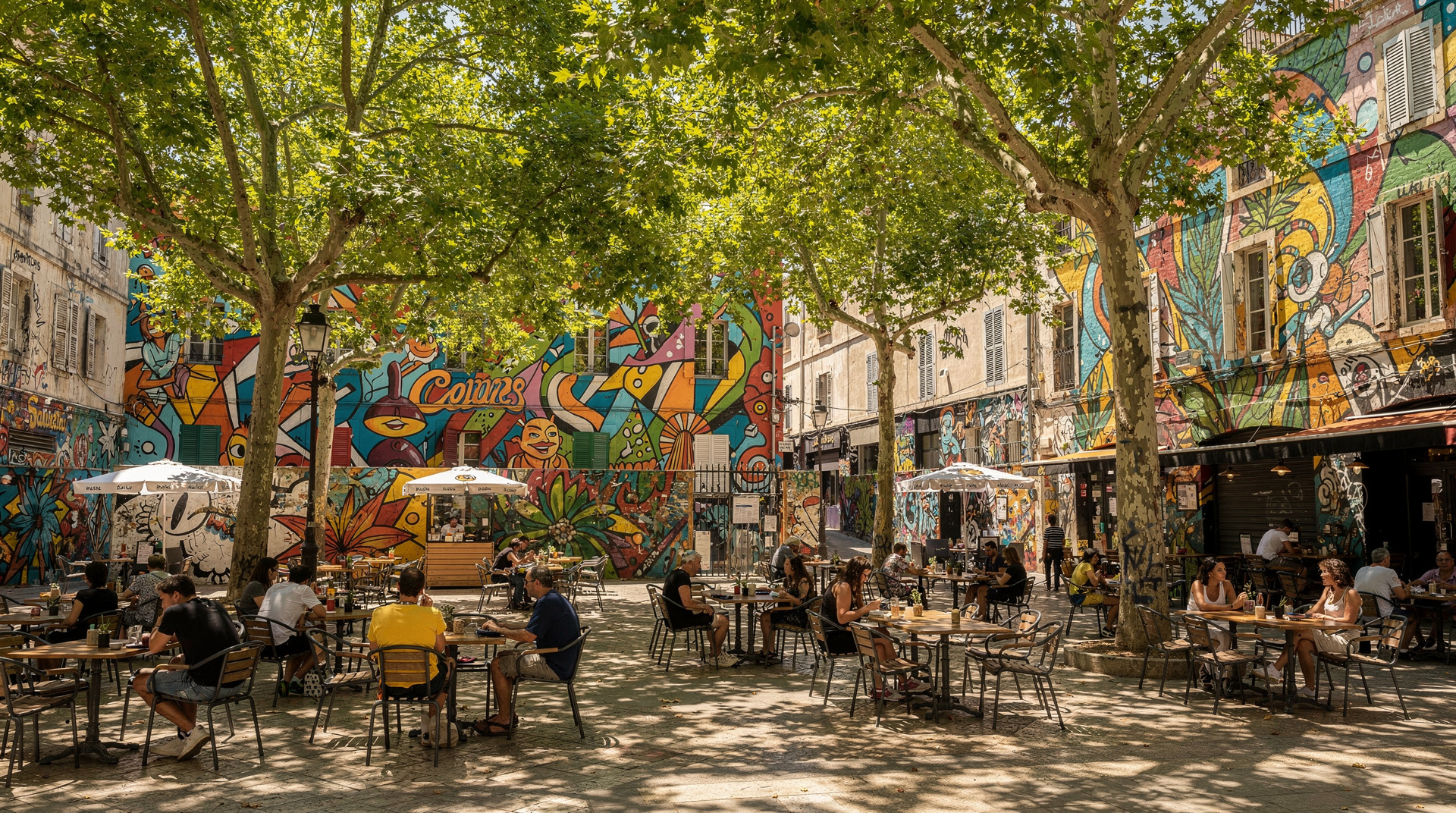 Cours Julien: Marseilles Bohème-Viertel — Cours Julien — Marseilles Streetart-Viertel: Naturweinbars, inhabergeführte Rest