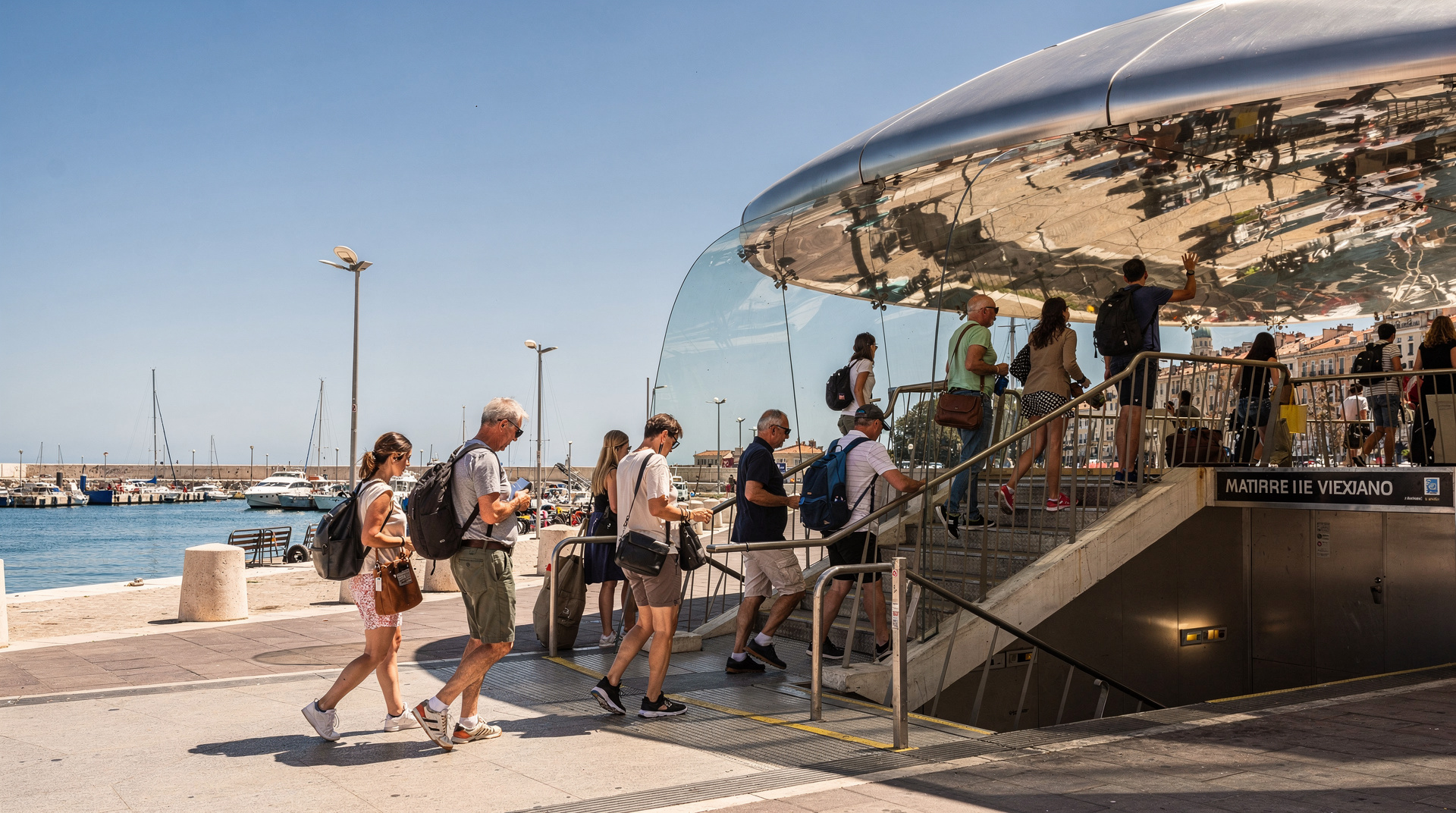 Marseille Métro-Guide — Marseilles M1- und M2-Métrolinien — wichtige Stationen für Touristen, Betriebsze