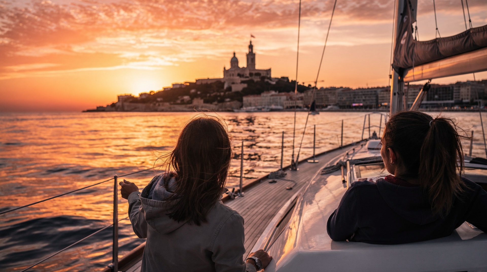 Sonnenuntergangskreuzfahrten in Marseille: Katamaran, Segeln, Aperitif und Abendessen — Sonnenuntergangskreuzfahrten ab Vieux-Port — Katamaran, Segeln, Abendessen vs. A