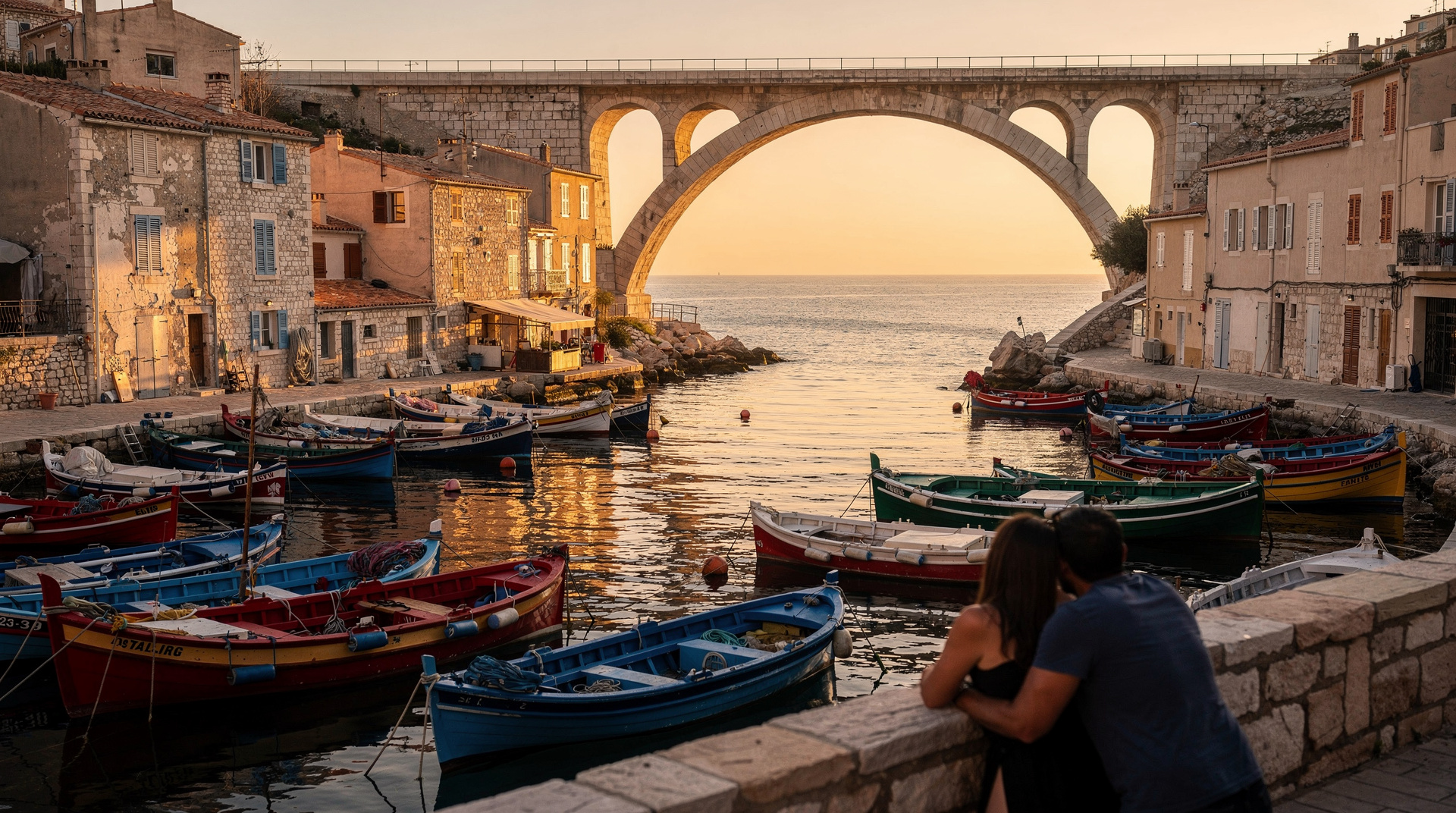 Marseille romantisches Wochenende: 2-Tage-Reiseplan für Paare — Zwei romantische Tage in Marseille: Vallon des Auffes, Sunset-Katamaran, Calanqu
